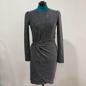 Michael Kors Black/Silver Long Sleeve Mini Dress